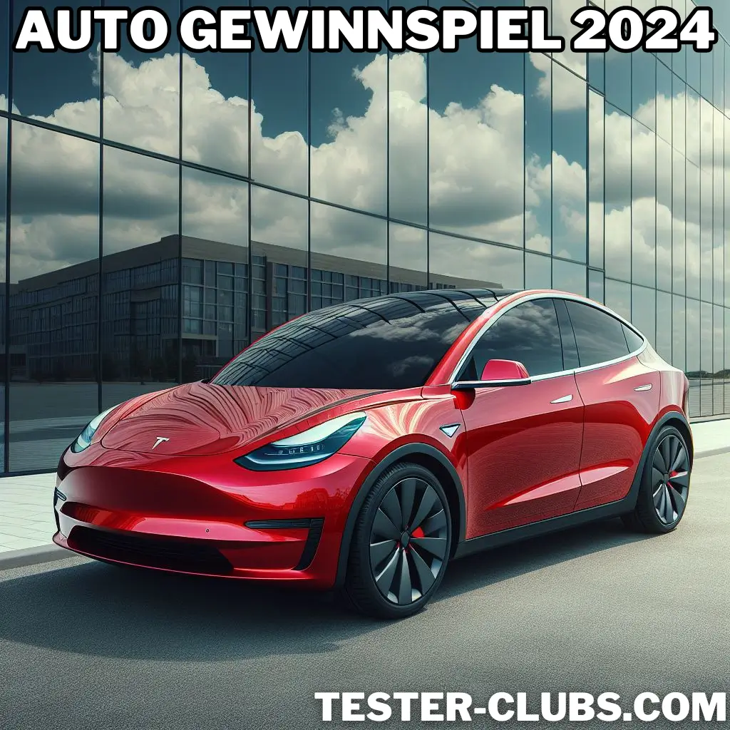 Roter Tesla Model Y Gewinnspiel