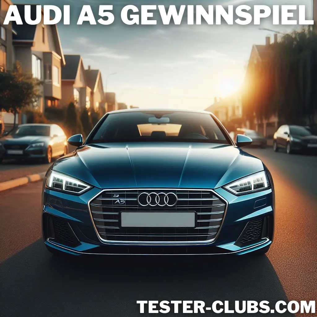 Blauer Audi A5 beim Auto Gewinnspiel 2024