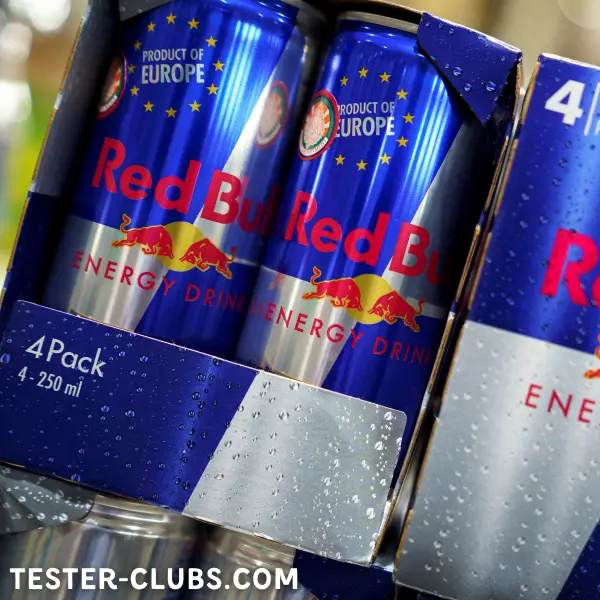 Packung mit Red Bull Energy Drinks